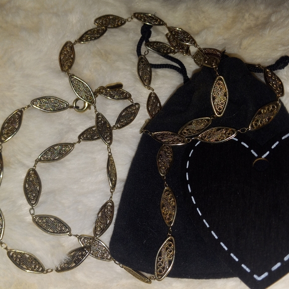 Vintage 40" Ben Amun 24 Kt Gold Plated Lanyard Style Ornate Necklace - Picture 12 of 12